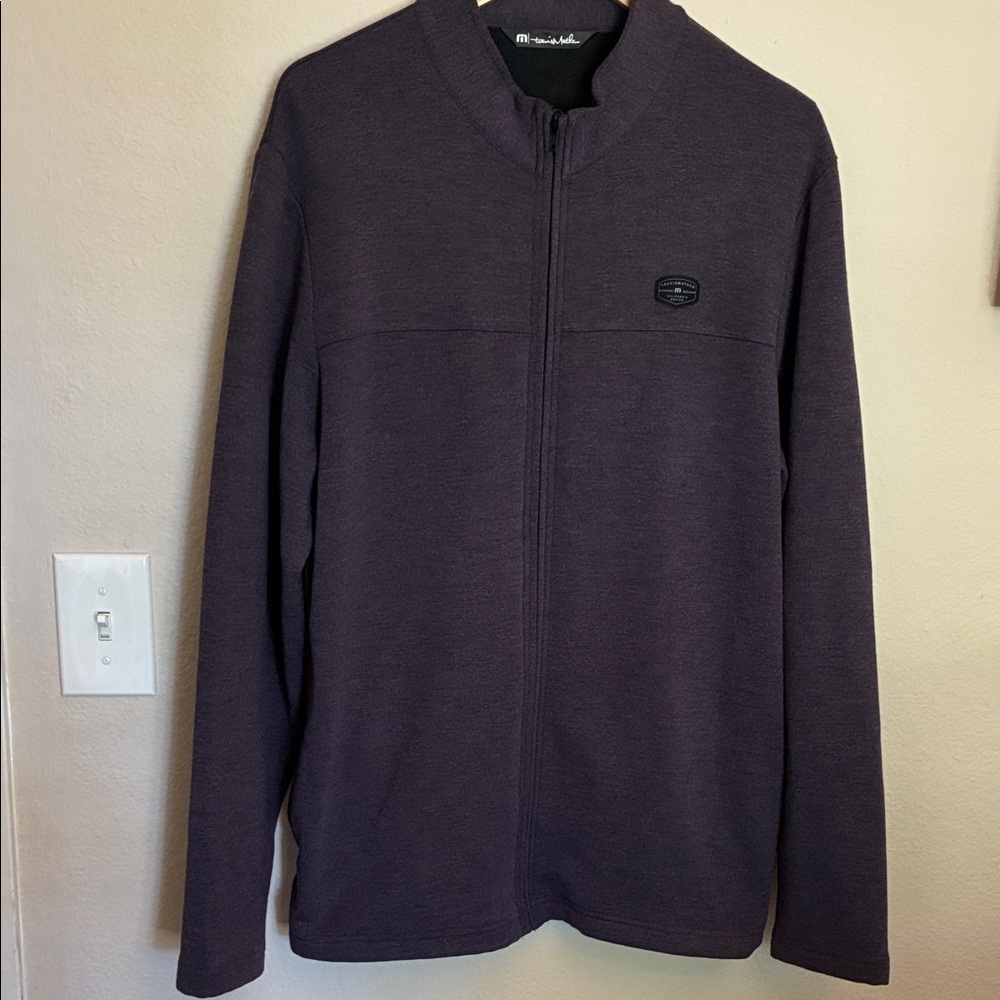 Travis Mathew Men's Dark Purple Zip-Up Sweater